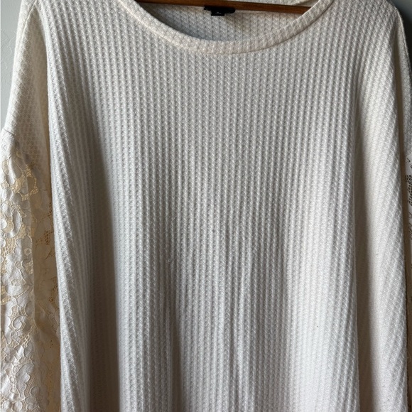 Torrid Cream Sweater with Lace Sleeves - Picture 5 of 12